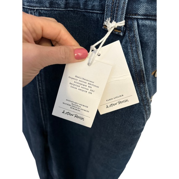 Other Stories Wide Leg Cropped Overalls Large 10 - Picture 16 of 16